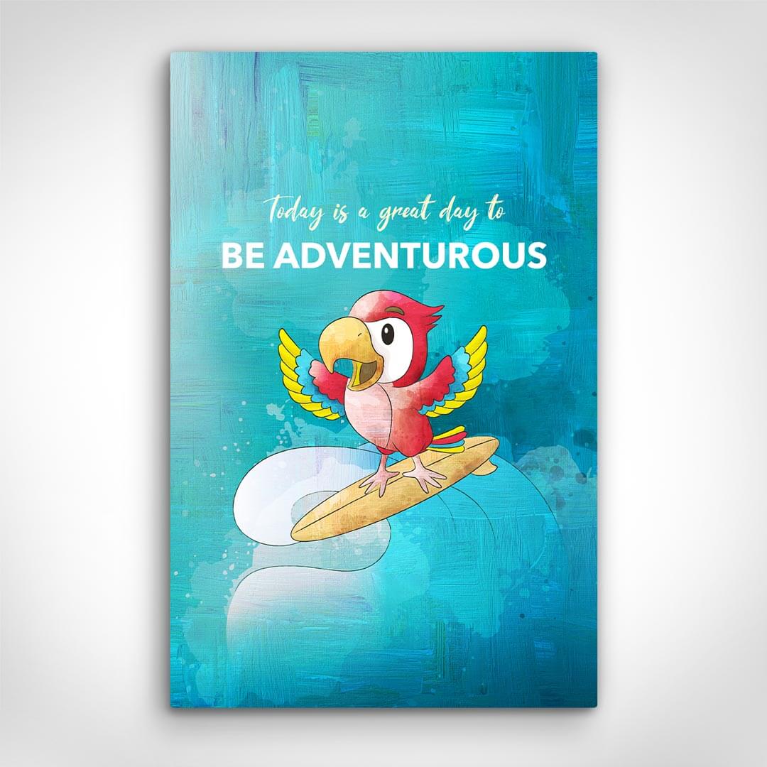 ”Be Adventurous“ canvas picture by Motivational Art front view