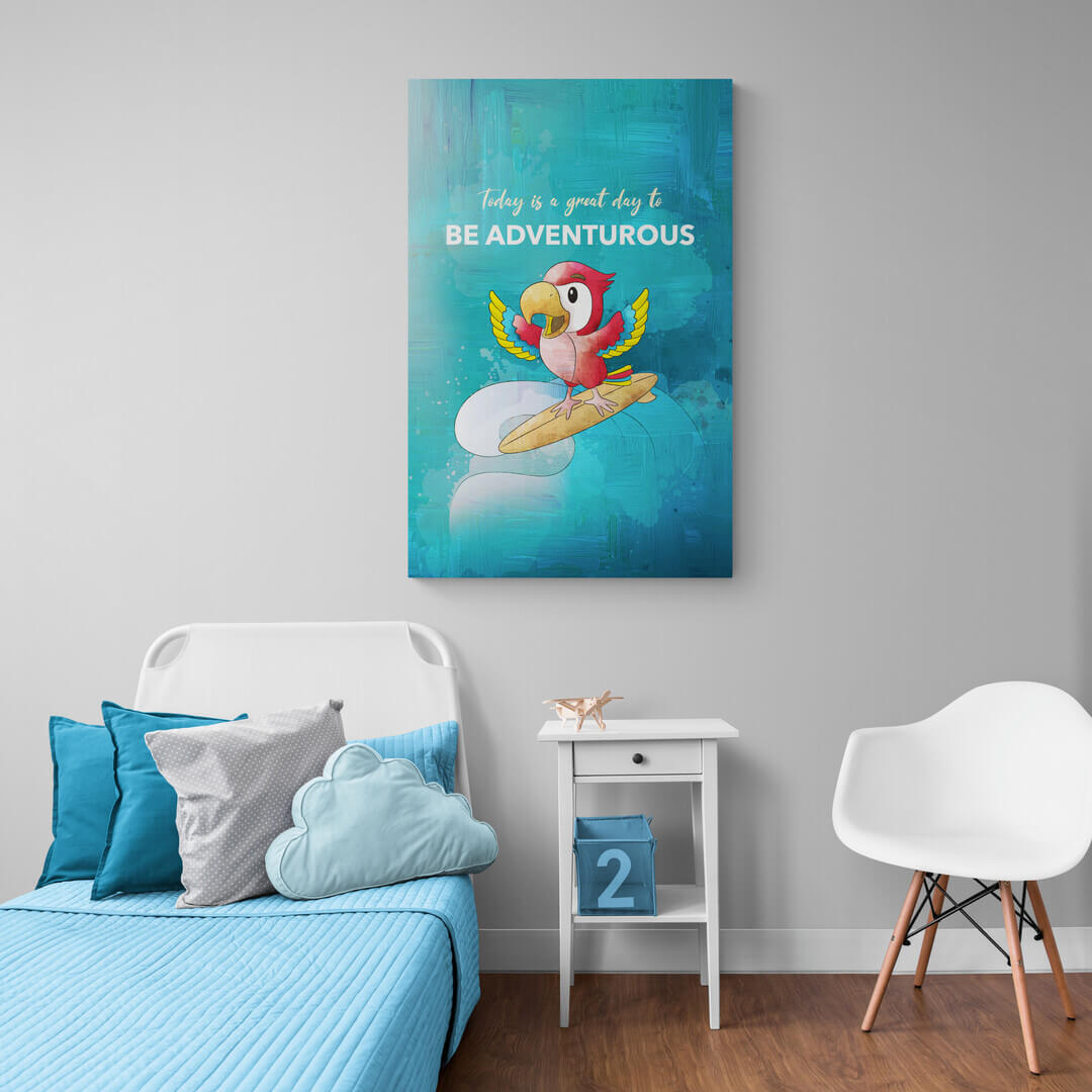 ”Be Adventurous“ Bedroom Art canvas picture by Motivational Art