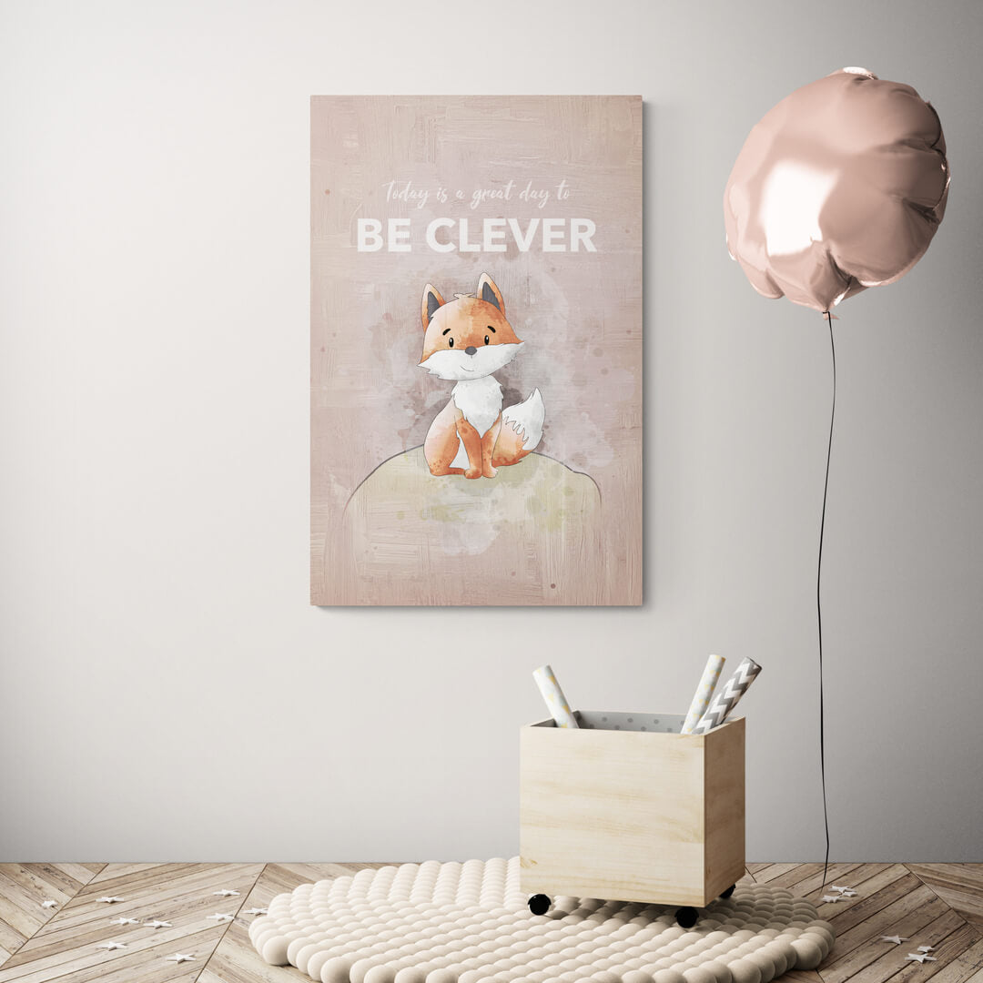 ”Be Clever“ Office Art canvas picture by Motivational Art