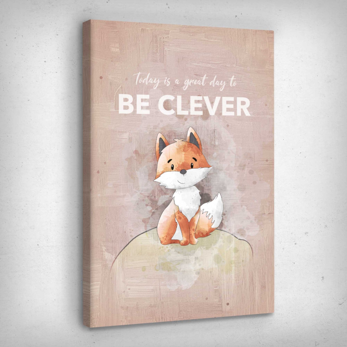 ”Be Clever“ canvas picture by Motivational Art side view