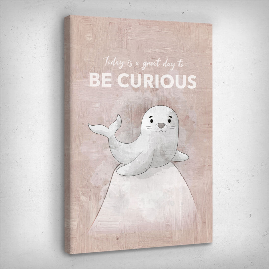 ”Be Curious“ canvas picture by Motivational Art side view