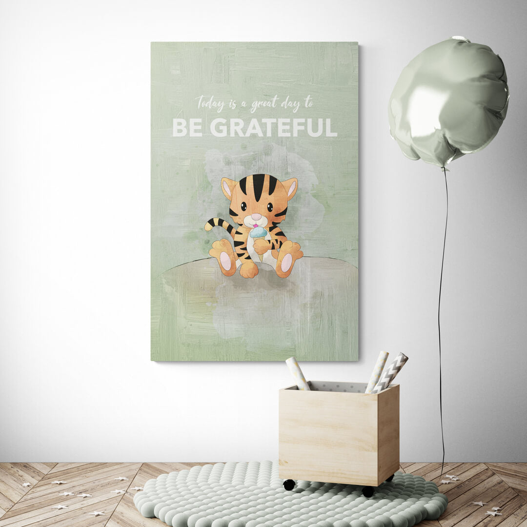 ”Be Grateful“ Office Art canvas picture by Motivational Art