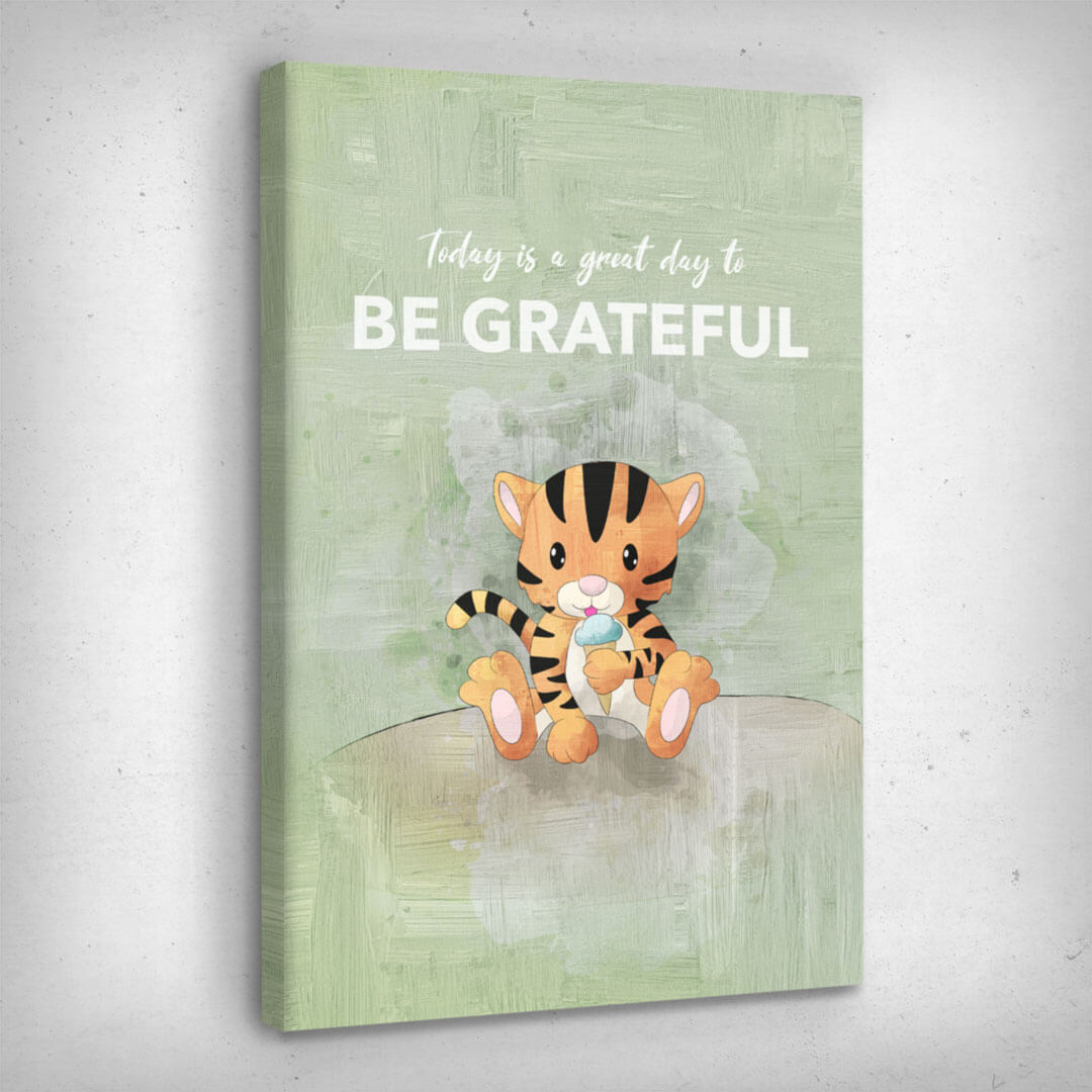 ”Be Grateful“ canvas picture by Motivational Art side view