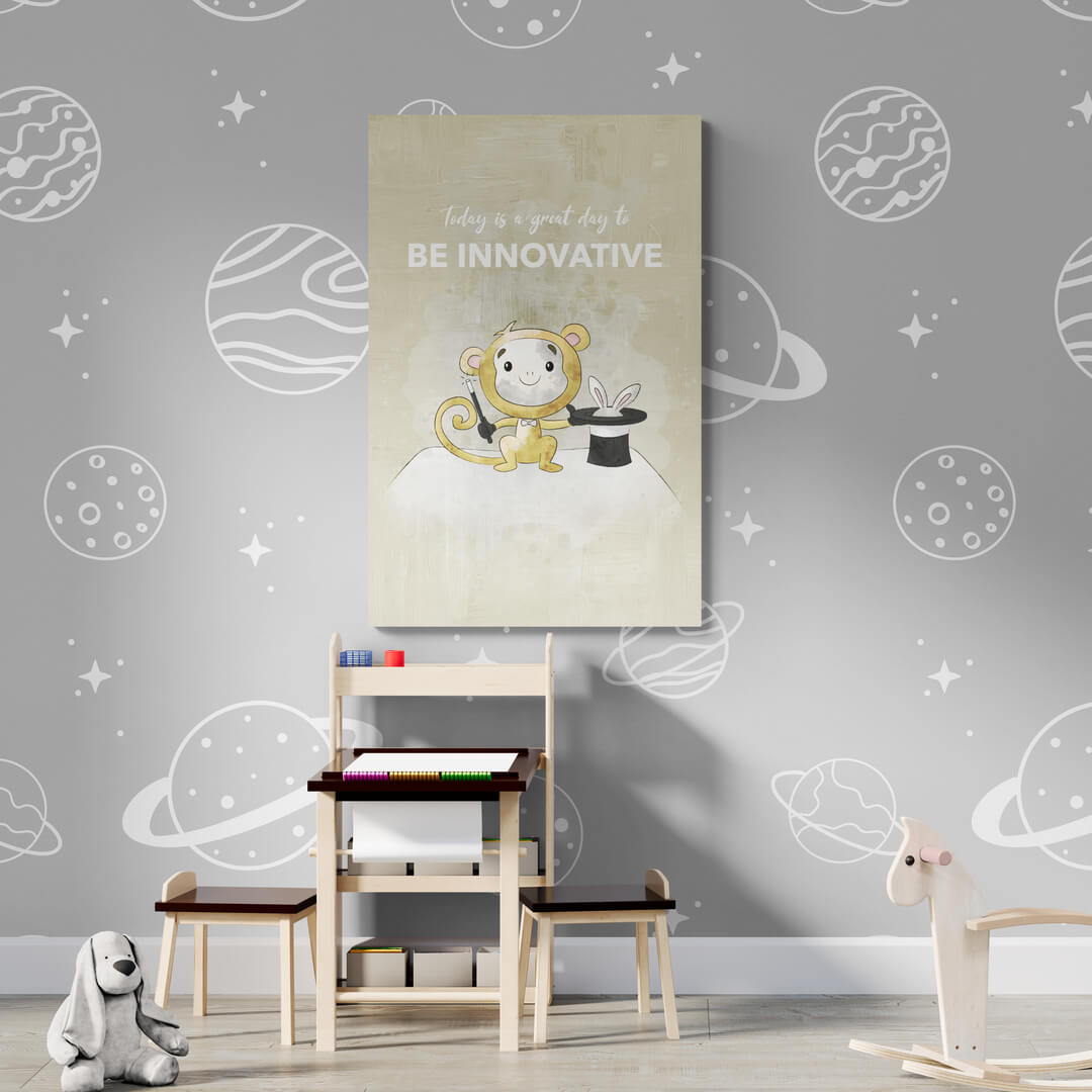 ”Be Innovative“ Nursery Art canvas picture by Motivational Art