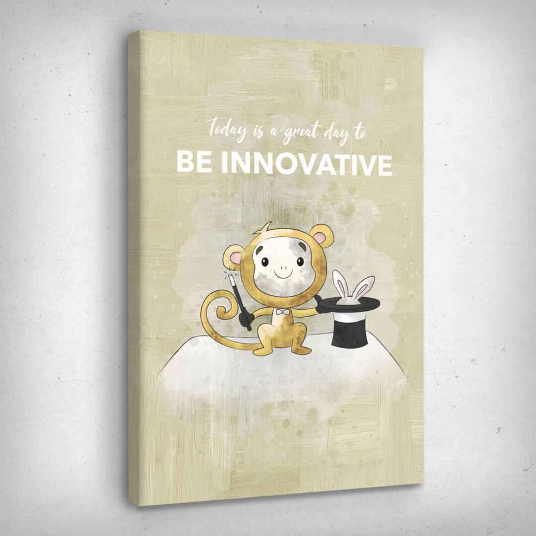 ”Be Innovative“ canvas picture by Motivational Art side view