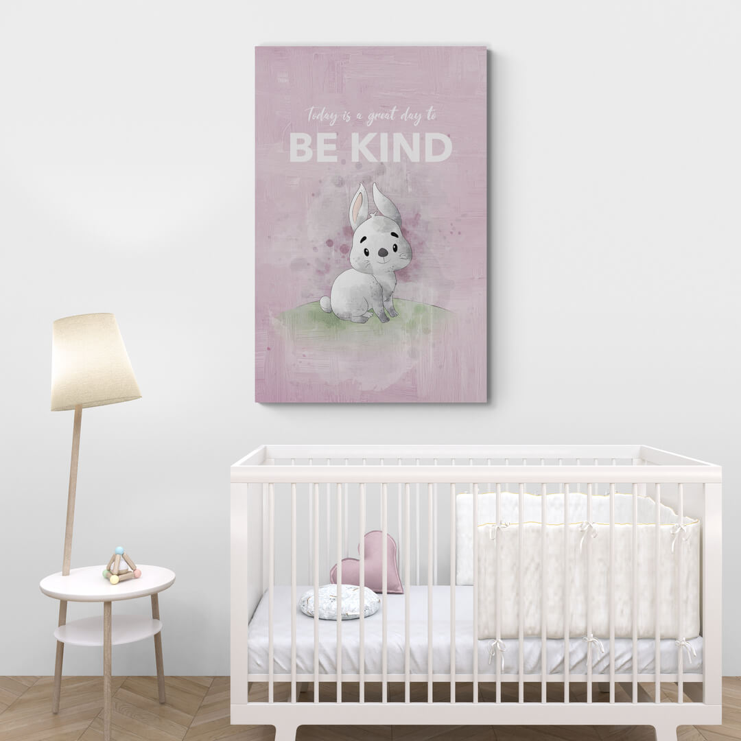 โBe Kindโ Nursery Art canvas picture by Motivational Art