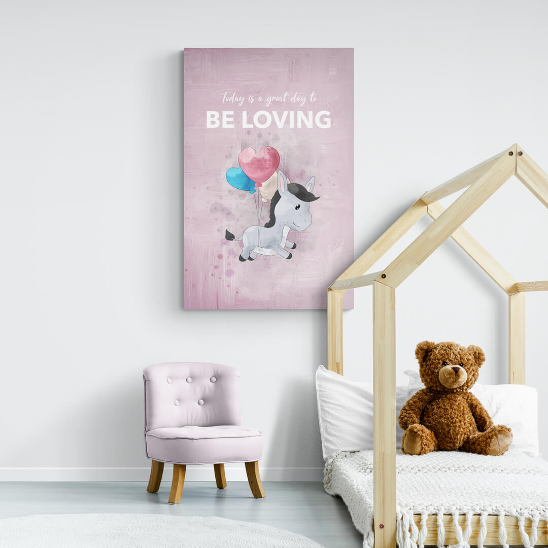 ”Be Loving“ Nursery Art canvas picture by Motivational Art