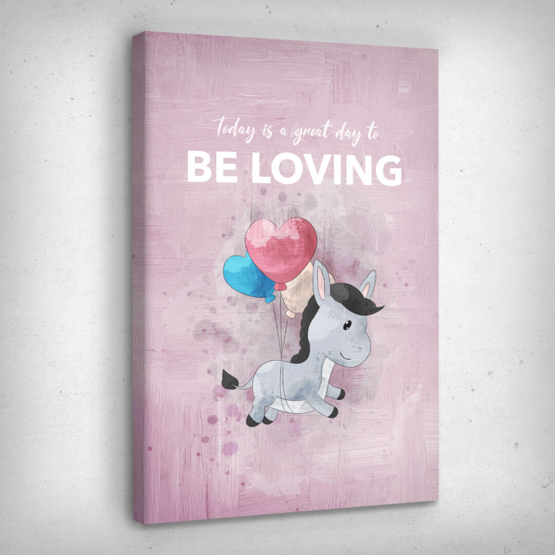 ”Be Loving“ canvas picture by Motivational Art side view