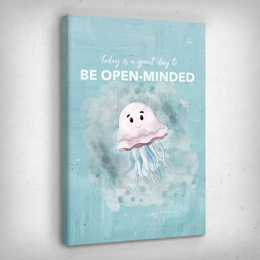 ”Be Open-Minded“ canvas picture by Motivational Art side view