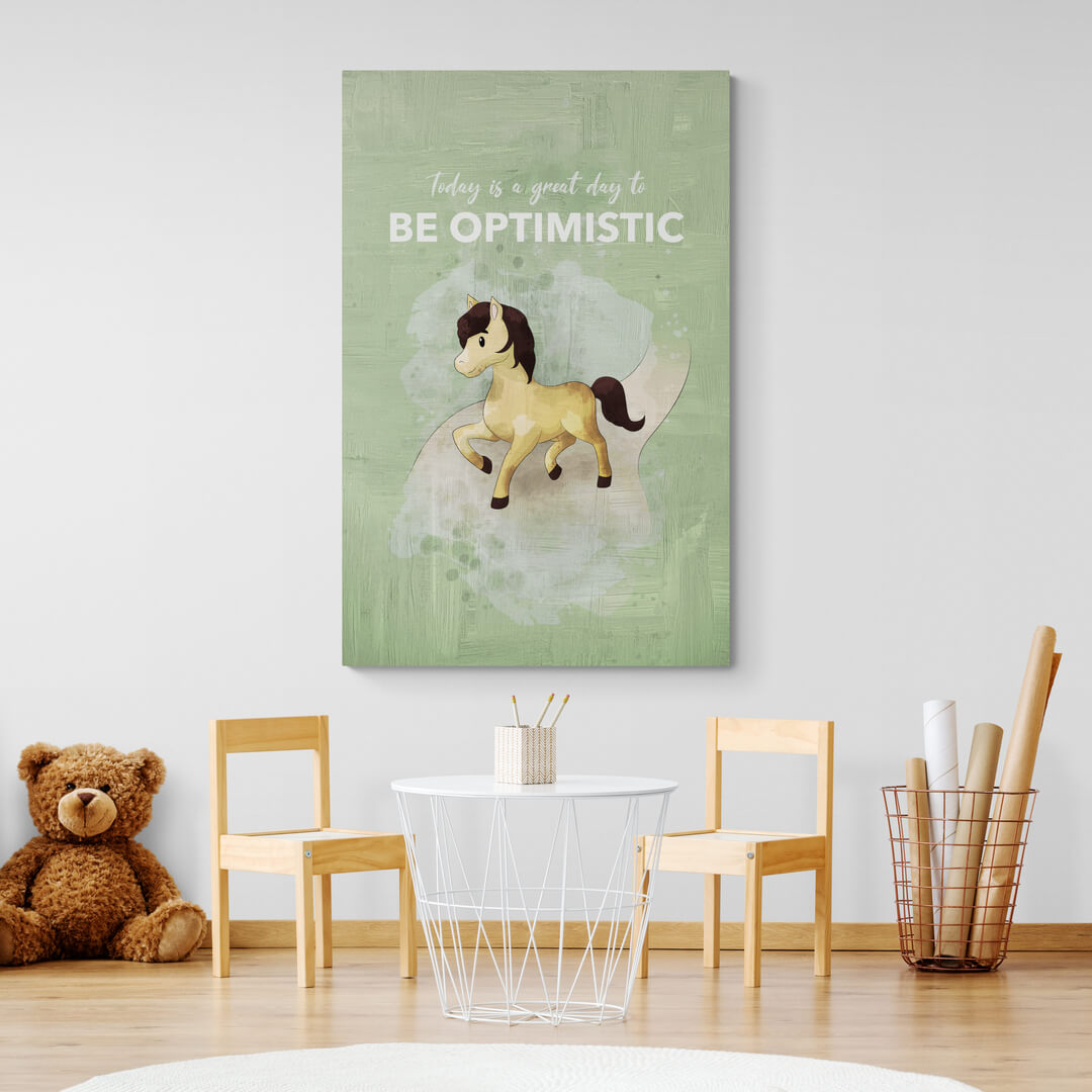 ”Be Optimistic“ Nursery Art canvas picture by Motivational Art