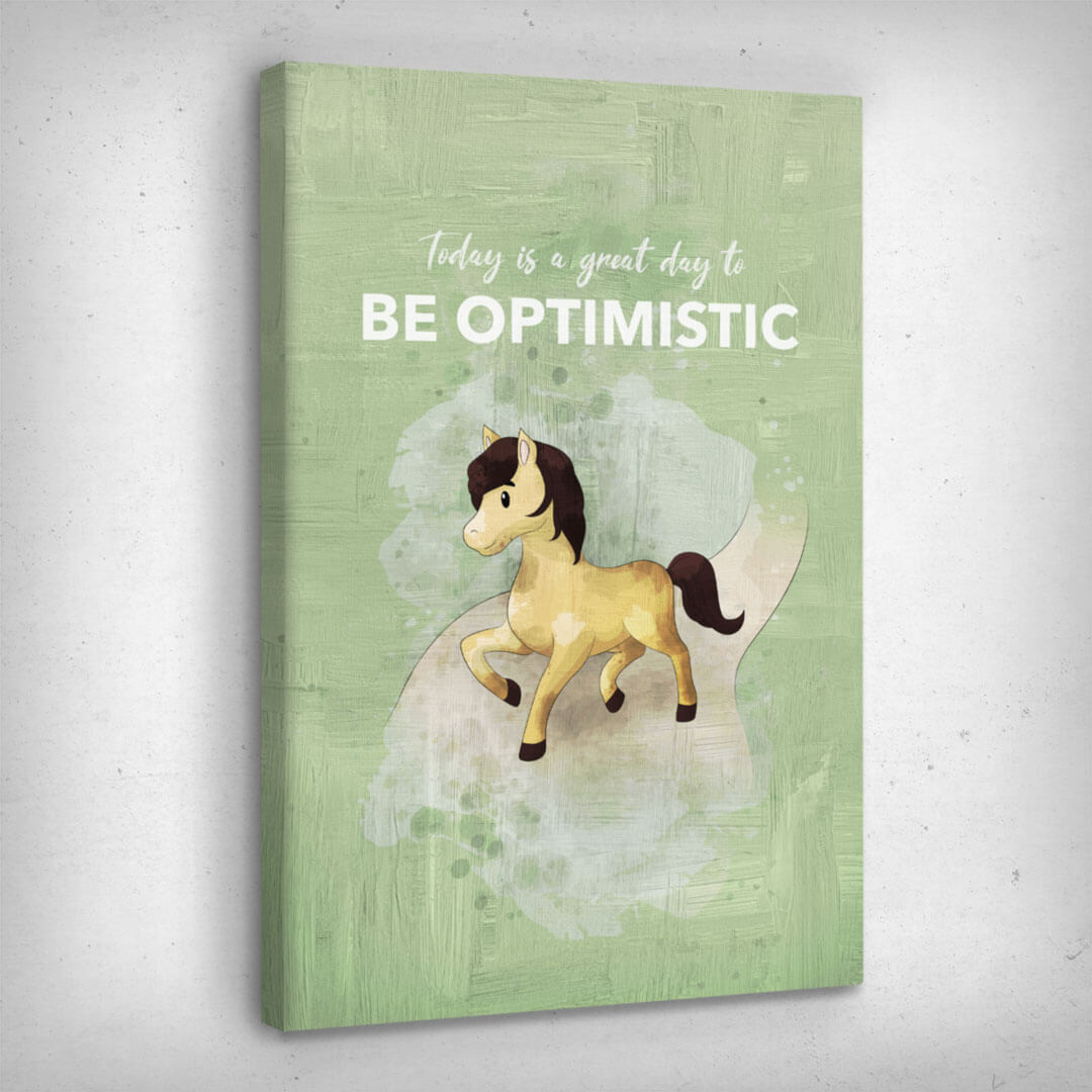 ”Be Optimistic“ canvas picture by Motivational Art side view