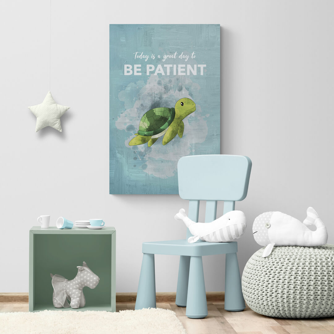 ”Be Patient“ Nursery Art canvas picture by Motivational Art