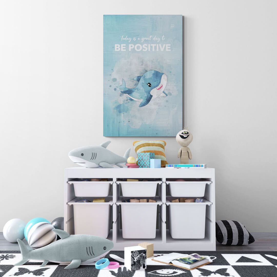 ”Be Positive“ Nursery Art canvas picture by Motivational Art