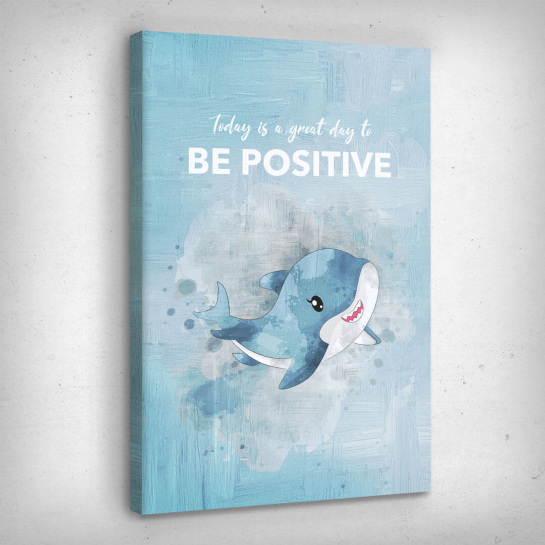 ”Be Positive“ canvas picture by Motivational Art side view