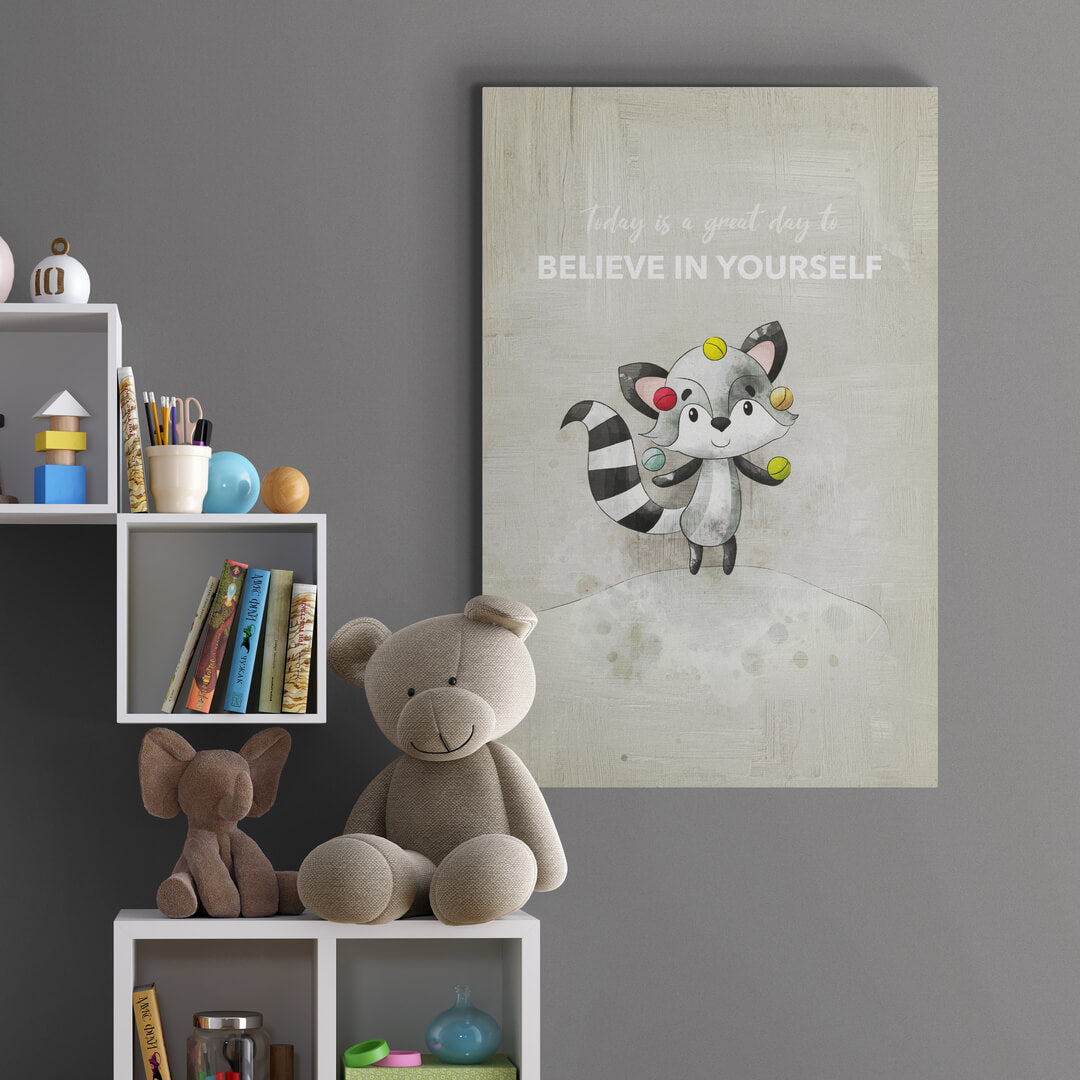 ”Believe In Yourself“ Nursery Art canvas picture by Motivational Art