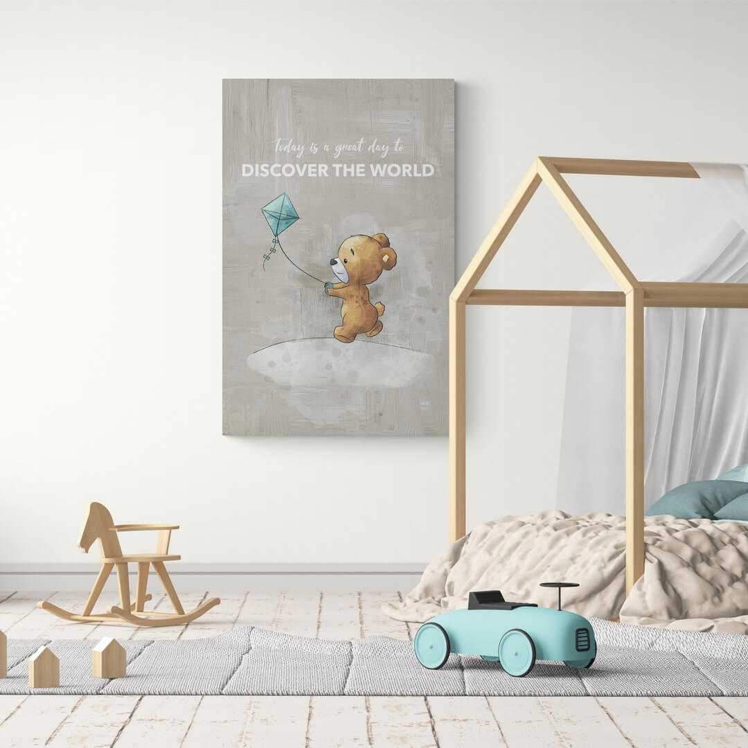 ”Discover The World“ Nursery Art canvas picture by Motivational Art