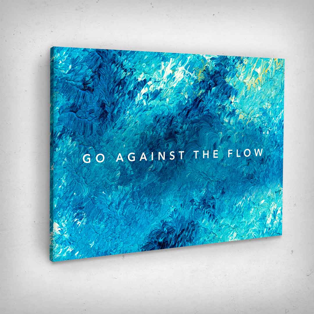 „Go Against The Flow“ canvas picture by Motivational Art side view