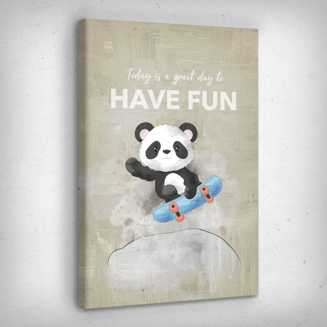 ”Have Fun“ canvas picture by Motivational Art side view