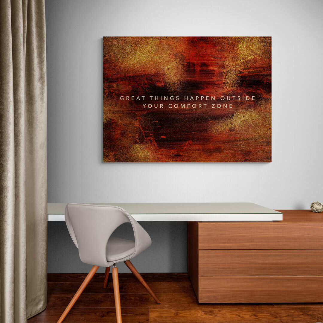 ”Outside your Comfort Zone“ Office Art canvas picture by Motivational Art