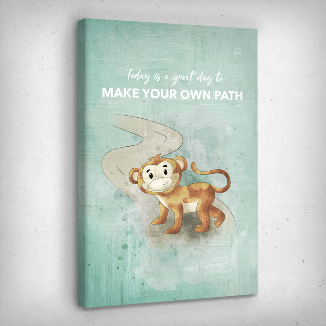 ”Make Your Own Path - KIDS“ canvas picture by Motivational Art side view