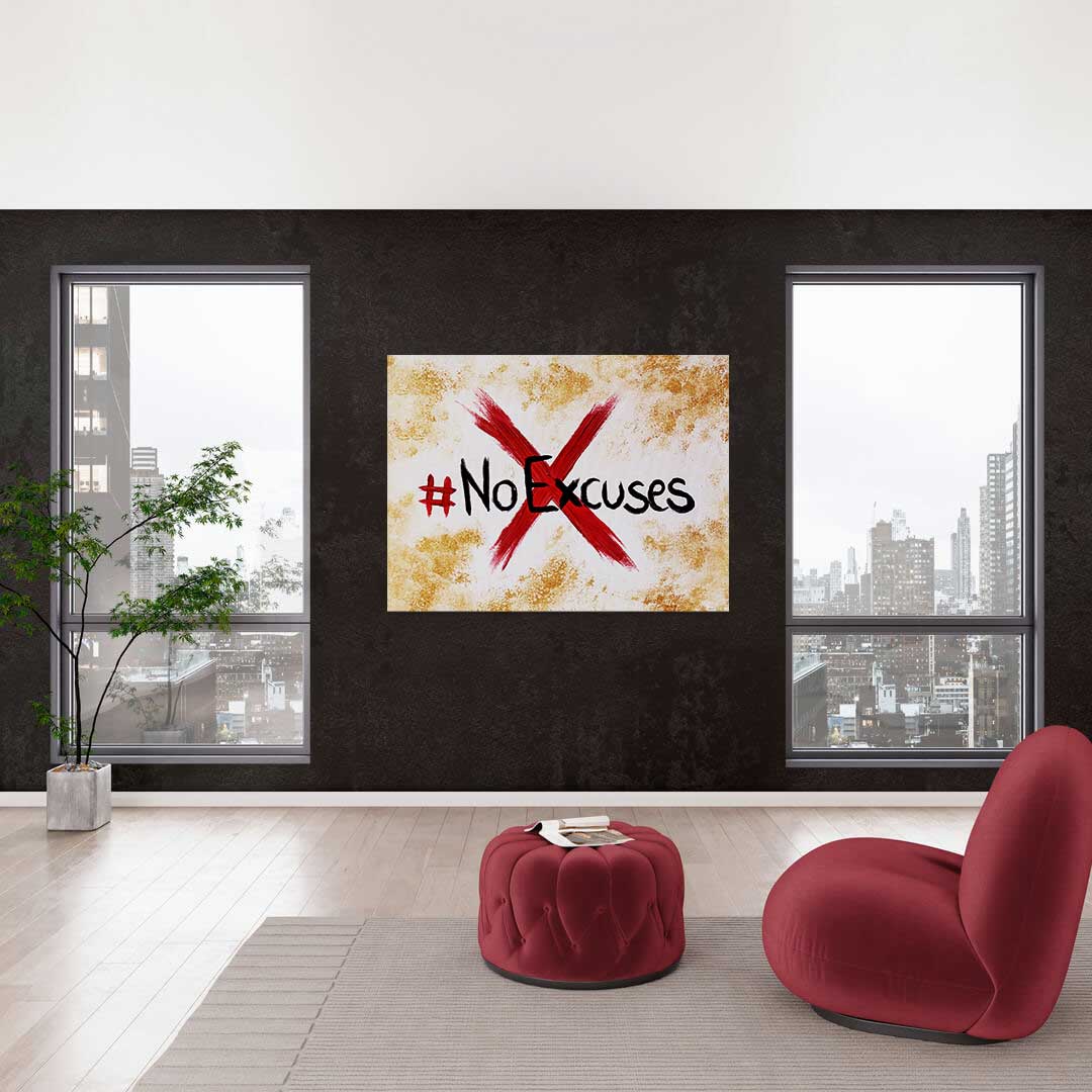 „No Excuses“ Office Art canvas picture by Motivational Art