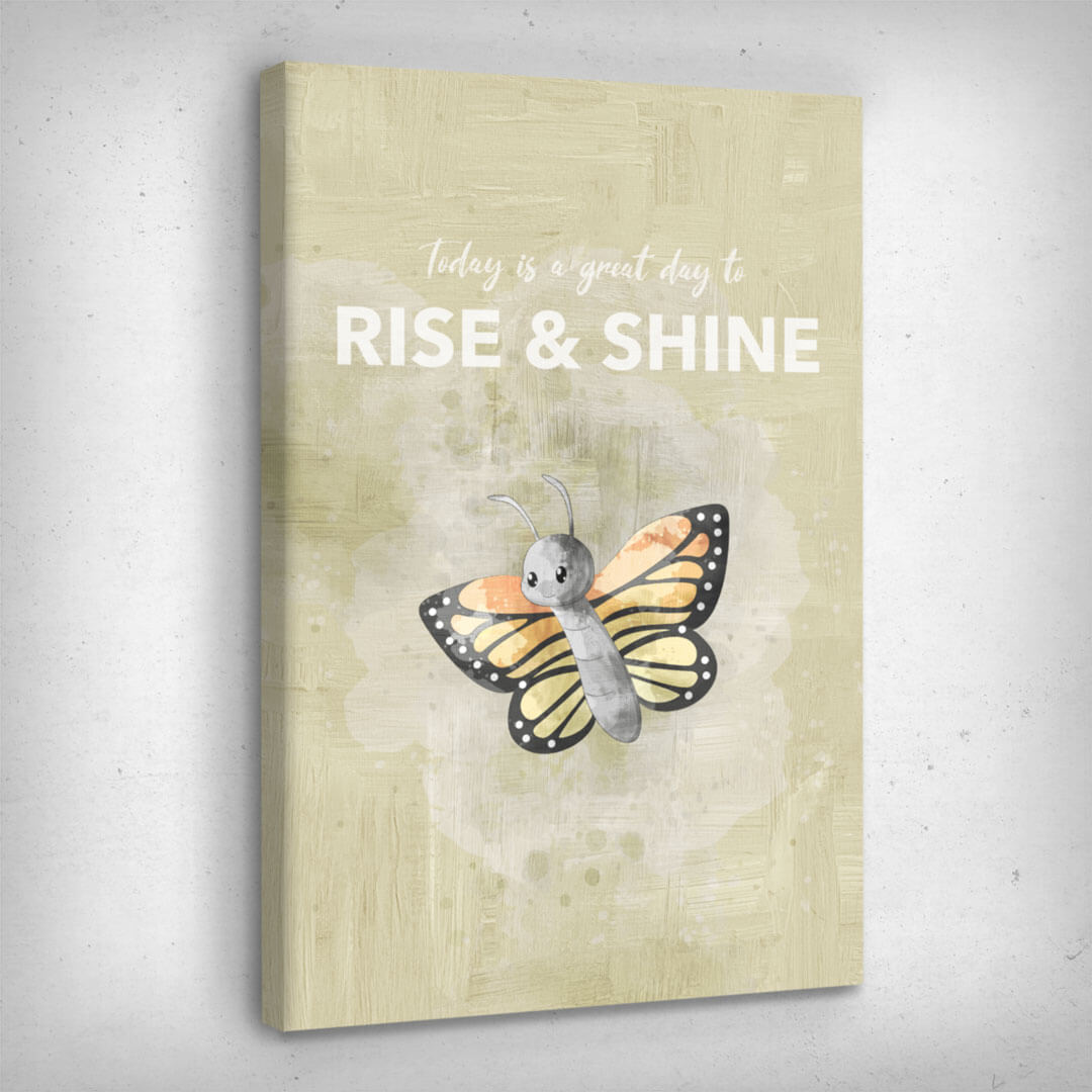 ”Rise & Shine“ canvas picture by Motivational Art side view