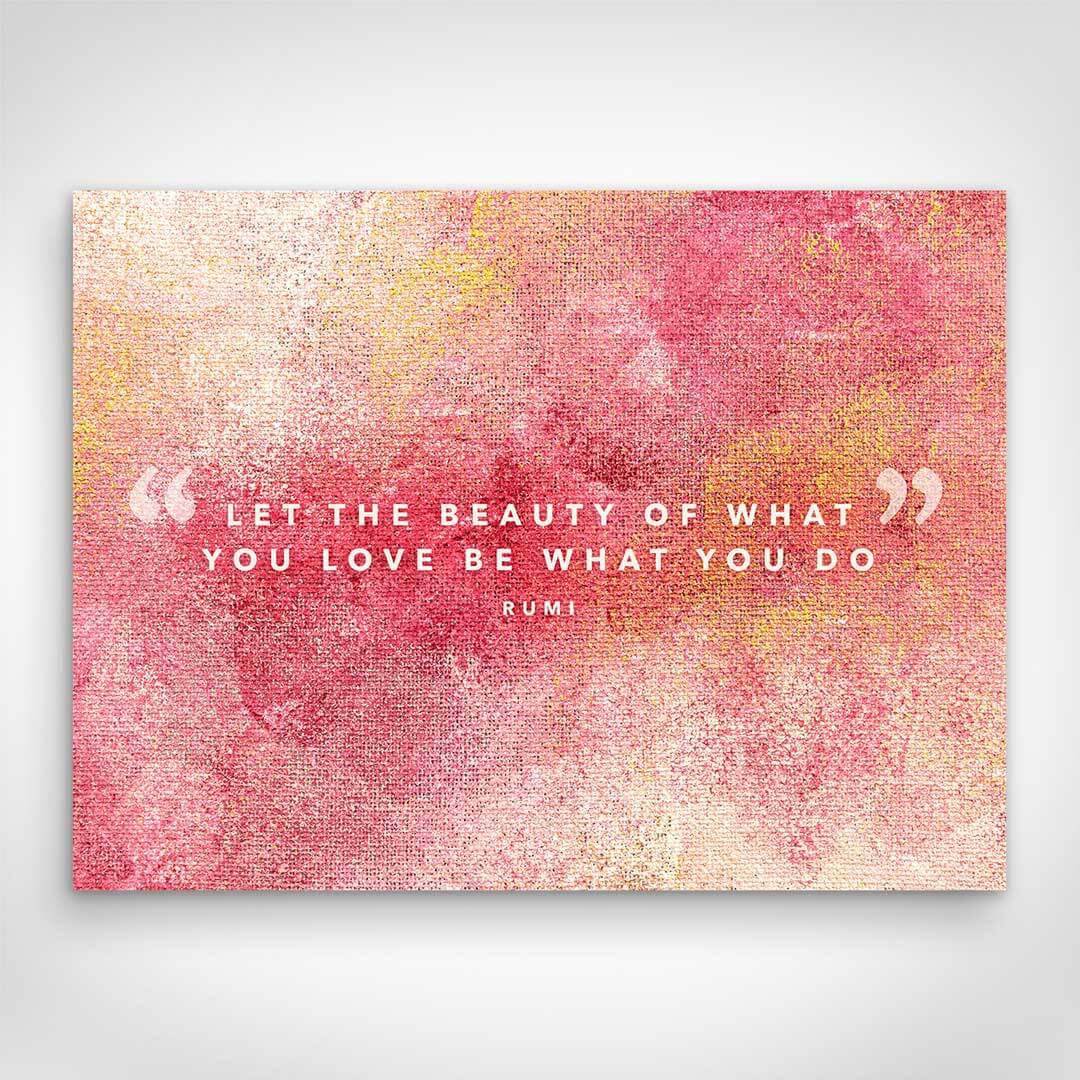 Motivational Art canvas picture of „Rumi Quotes“ front view
