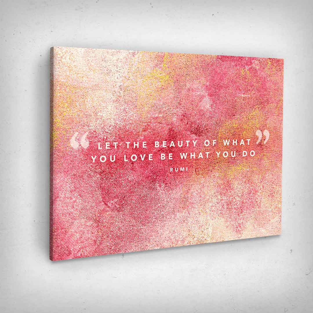 Motivational Art canvas picture of „Rumi Quotes“ side view