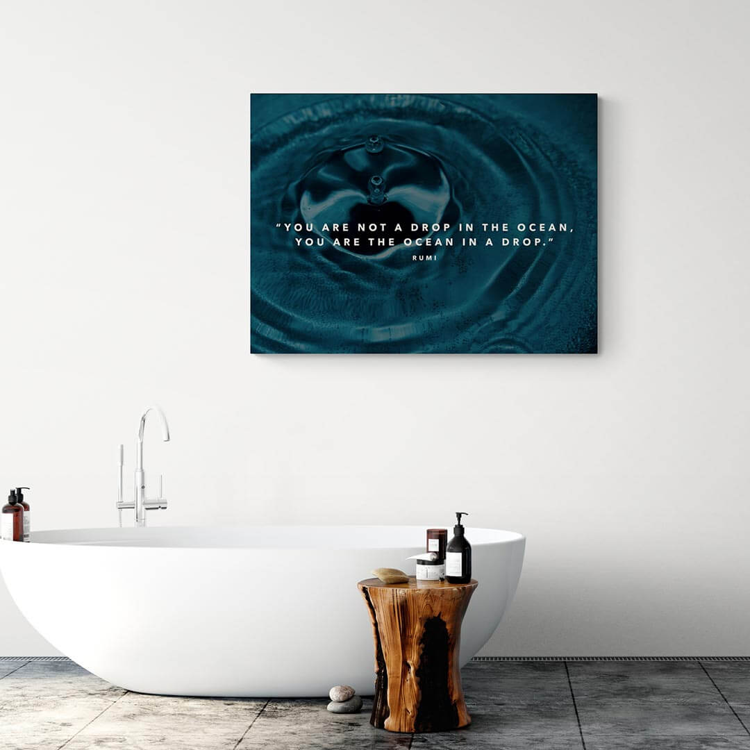 ”The Ocean In A Drop“ Bathroom Art canvas picture by Motivational Art