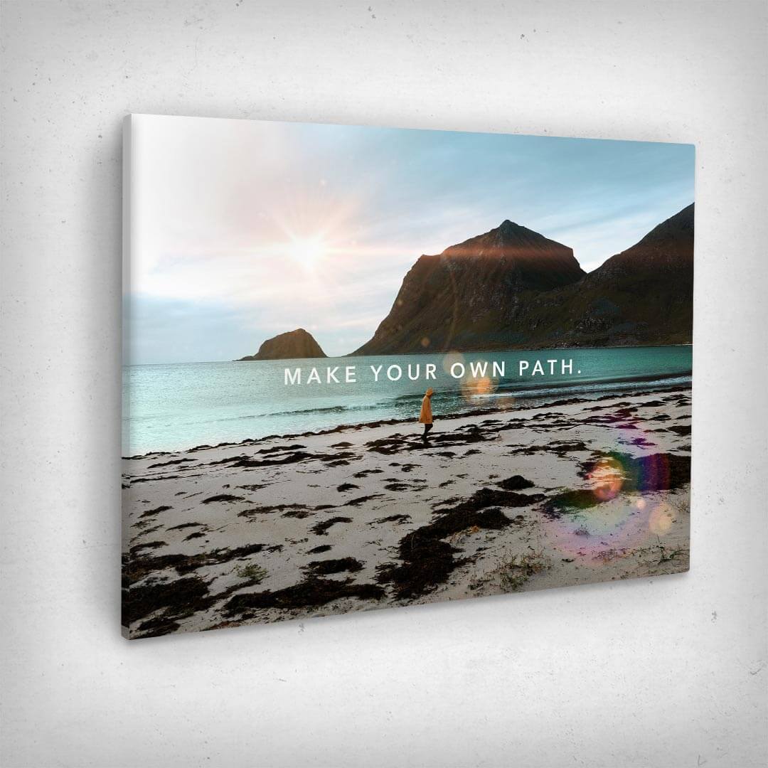 „Make Your Own Path“ canvas picture by Motivational Art side view