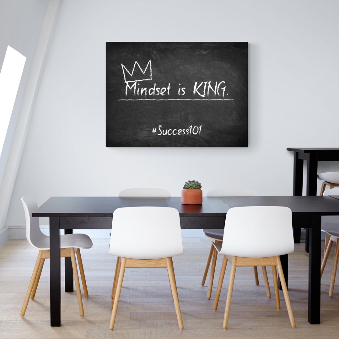 ”Mindset is King“ Living Room Art canvas picture by Motivational Art