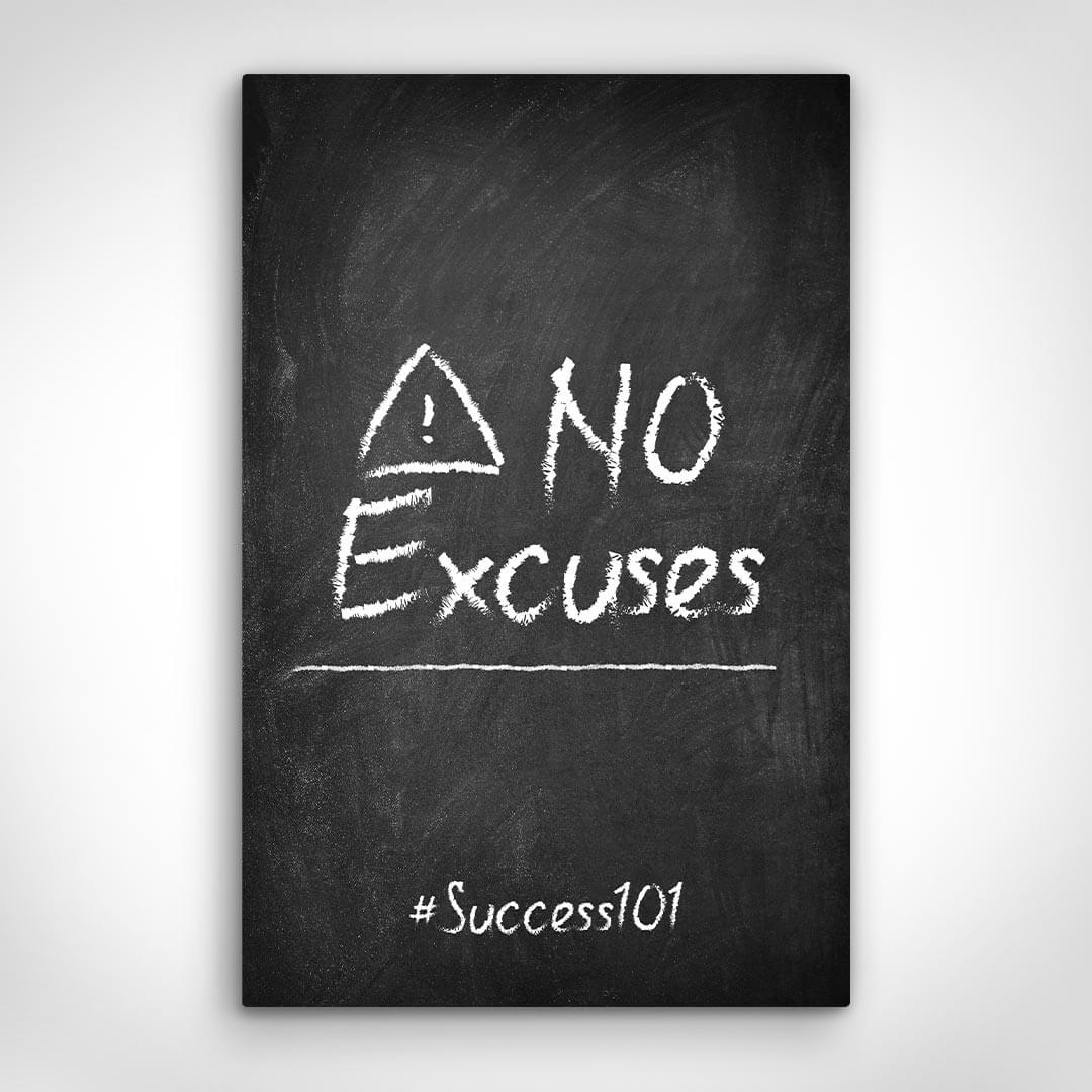 „No Excuses“ canvas picture by Motivational Art front view