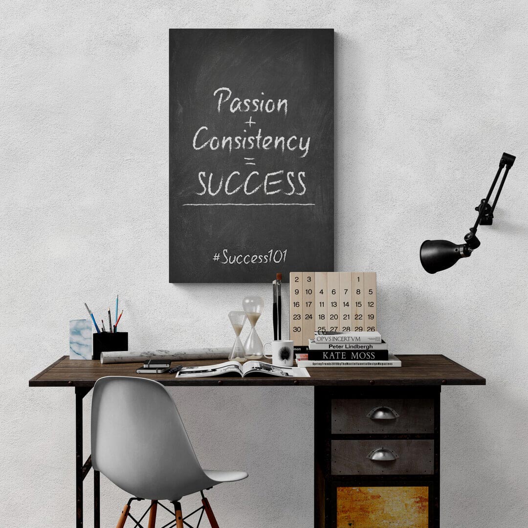 ”Success Equation“ Office Art canvas picture by Motivational Art