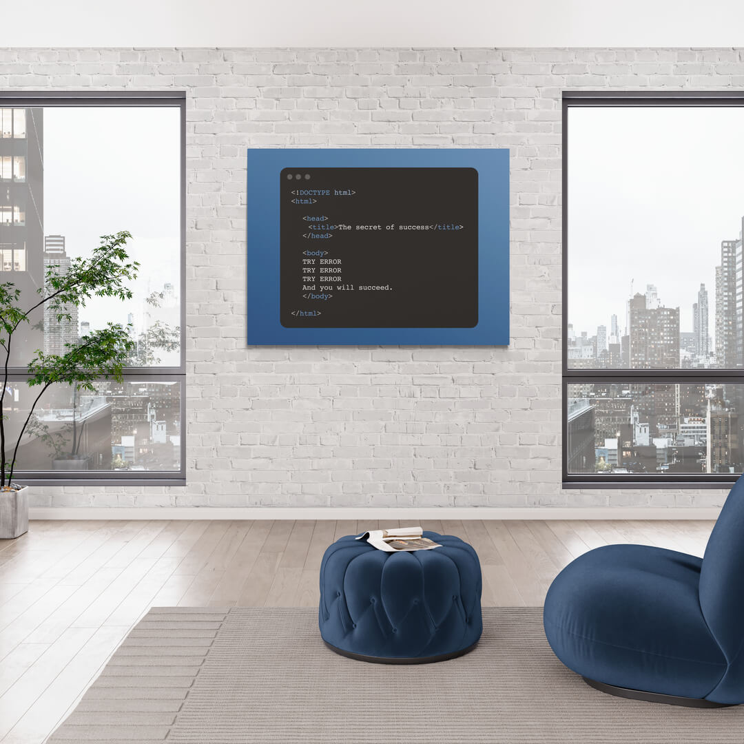 „Try Error Try Error“ Living Room Art canvas picture by Motivational Art