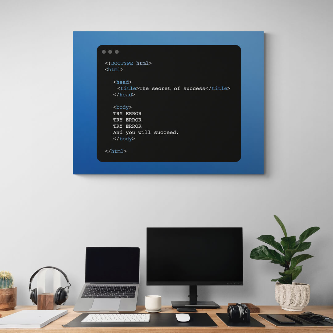„Try Error Try Error“ Office Art canvas picture by Motivational Art