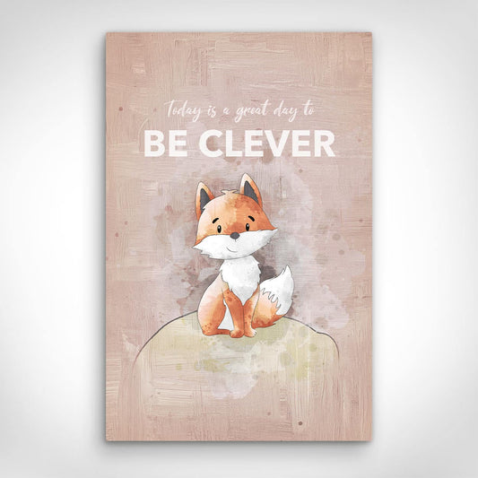 ”Be Clever“ canvas picture by Motivational Art front view