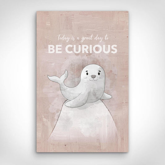 ”Be Curious“ canvas picture by Motivational Art front view