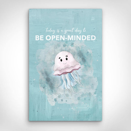 ”Be Open-Minded“ canvas picture by Motivational Art front view