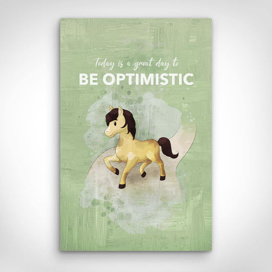 ”Be Optimistic“ canvas picture by Motivational Art front view