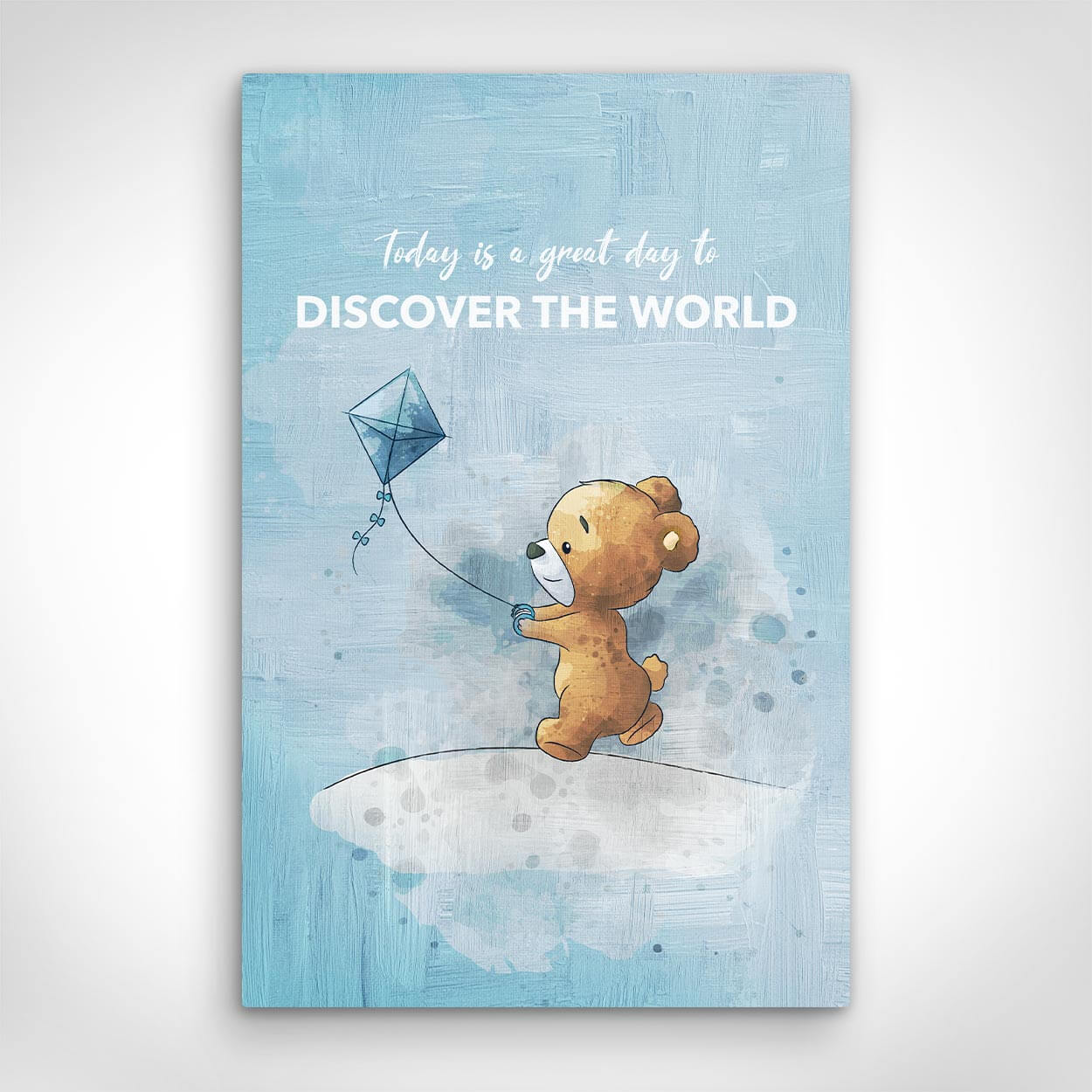 ”Discover The World“ canvas picture by Motivational Art front view