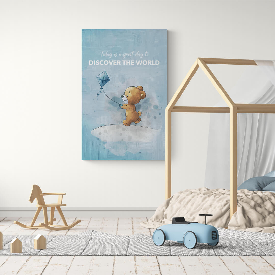 ”Discover The World“ Nursery Art canvas picture by Motivational Art