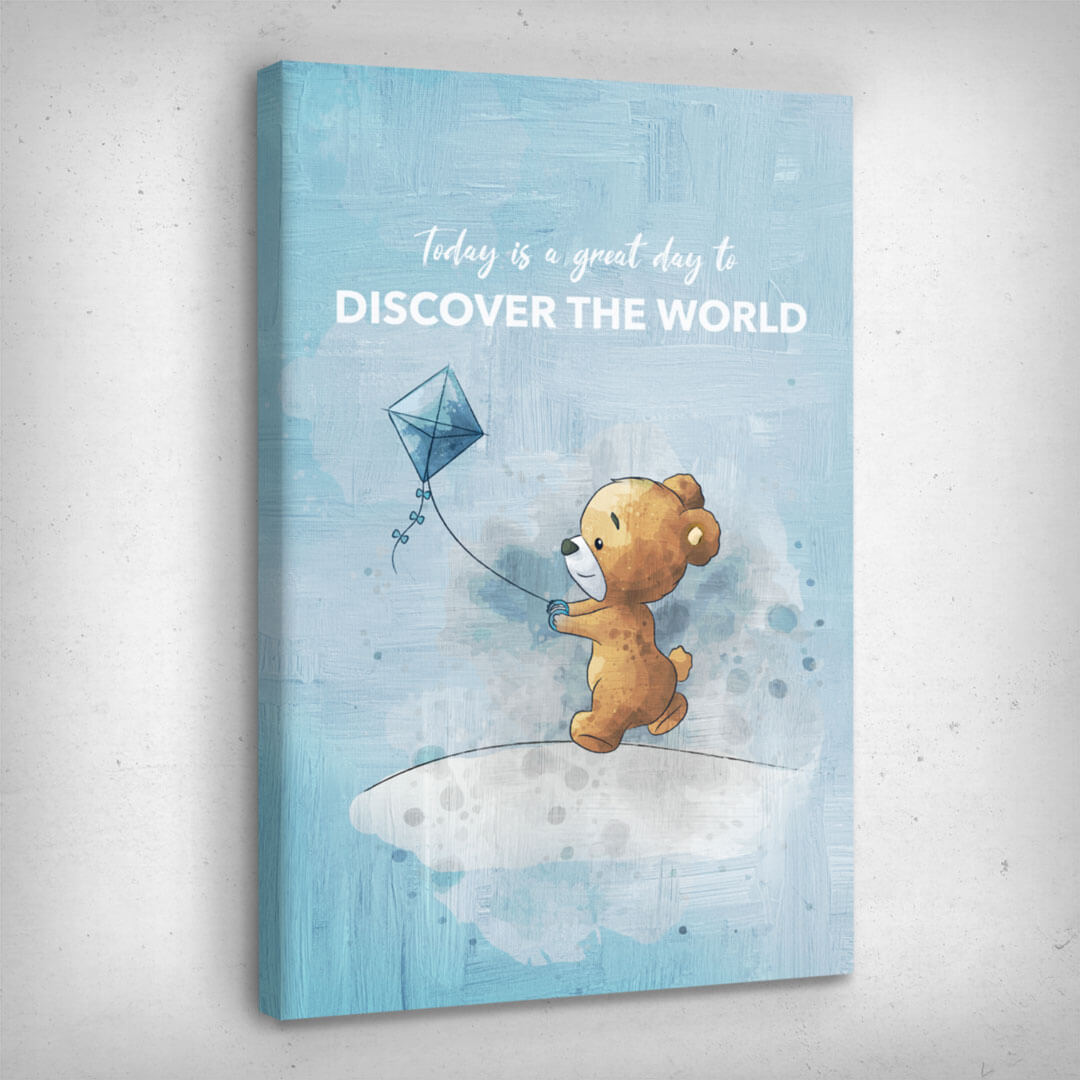 ”Discover The World“ canvas picture by Motivational Art side view