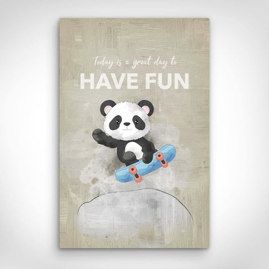 ”Have Fun“ canvas picture by Motivational Art front view