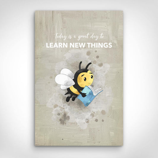 ”Learn New Things“ canvas picture by Motivational Art front view