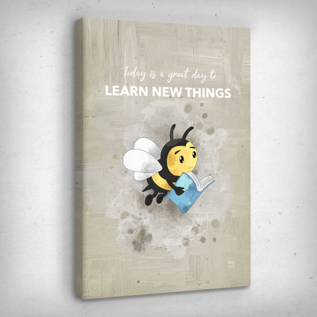”Learn New Things“ canvas picture by Motivational Art side view