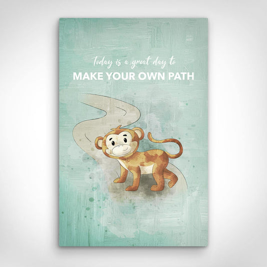 ”Make Your Own Path - KIDS“ canvas picture by Motivational Art front view