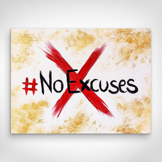 „No Excuses“ canvas picture by Motivational Art front view