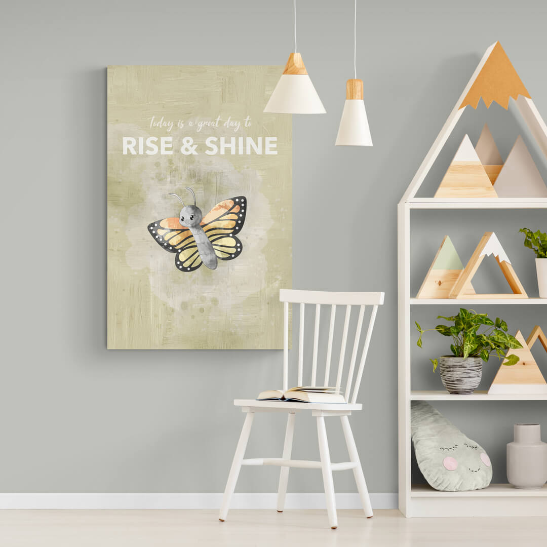 ”Rise & Shine“ Nursery Art canvas picture by Motivational Art