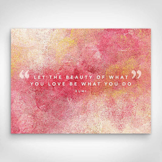   Motivational Art canvas picture of „Rumi Quotes“ front view