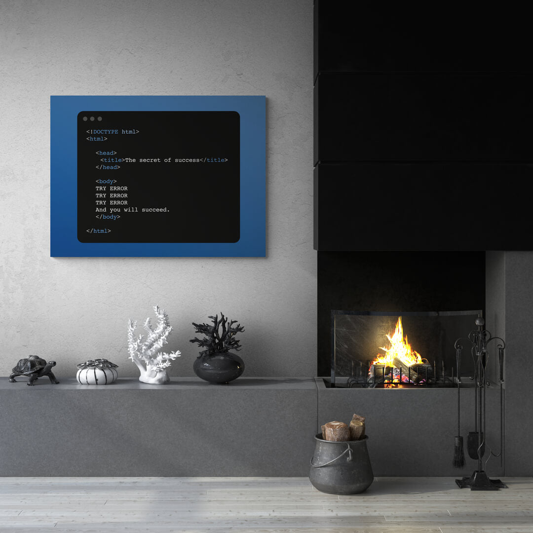 „Try Error Try Error“ Living Room Art canvas picture by Motivational Art 